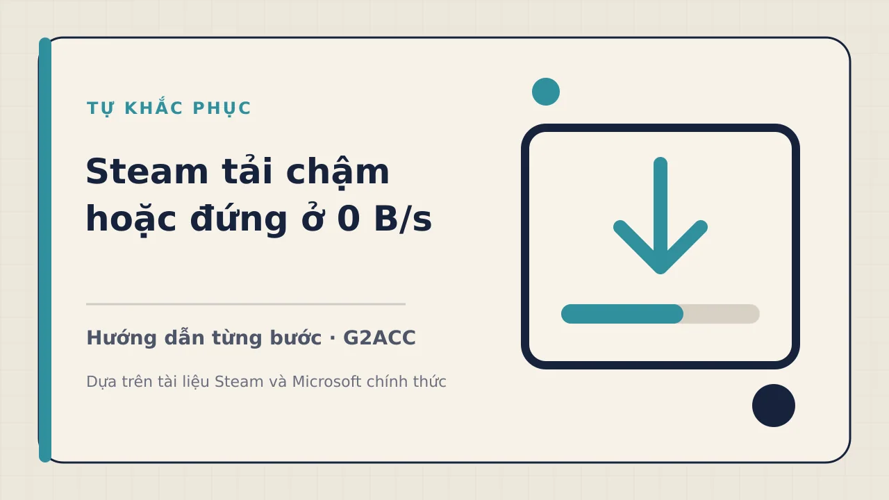 Ảnh minh họa cho bài viết: Steam tải chậm, 0 B/s: nguyên nhân và cách khắc phục