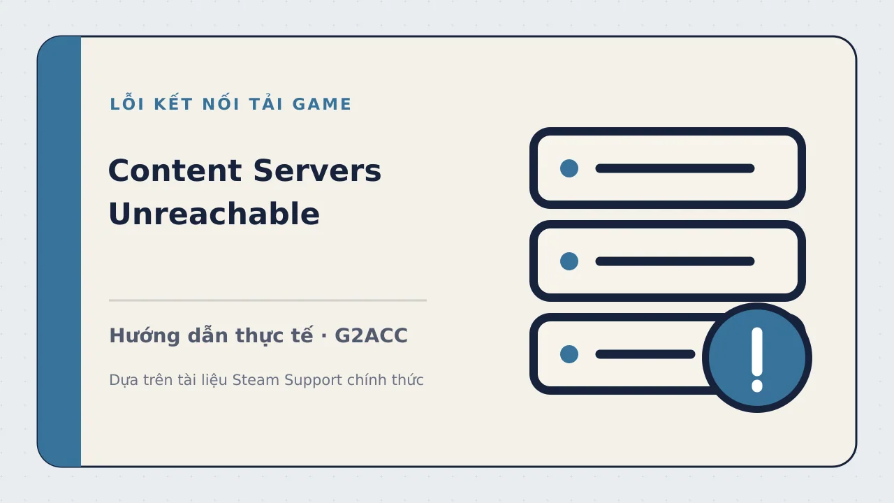 Ảnh minh họa cho bài viết: Steam Content Servers Unreachable: cách sửa lỗi kết nối