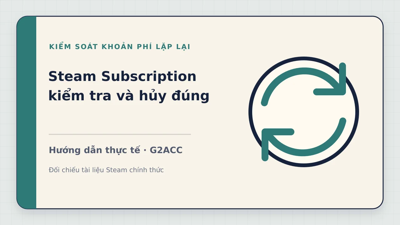 Ảnh minh họa cho bài viết: Cách kiểm tra và hủy Subscription tự gia hạn trên Steam