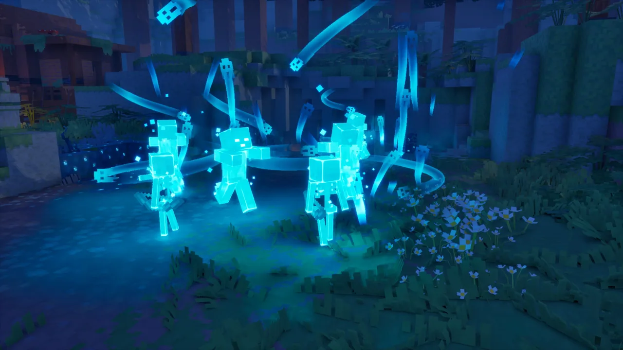 Bốn người phối hợp chiến đấu trong Minecraft Dungeons II